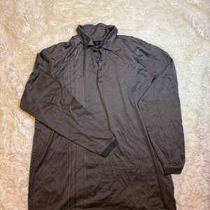 Nike Men's Brown Lightweight Long-Sleeve golf polo Shirt XL